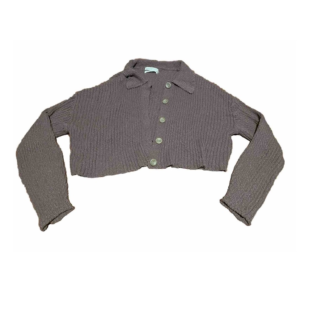 Urban Outfitters Xs Vest Woman Brown Short Cardigan
